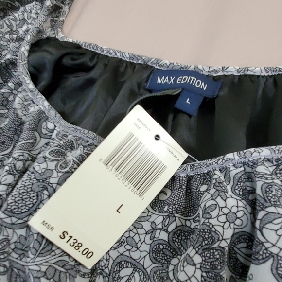 Black & Grey Dress Empire Waist Size Large - Picture 4 of 5